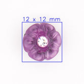 Elegante Roze Bloemknoop met Strass - Ringbevestiging - 12x12 mm Knopen KNP00079